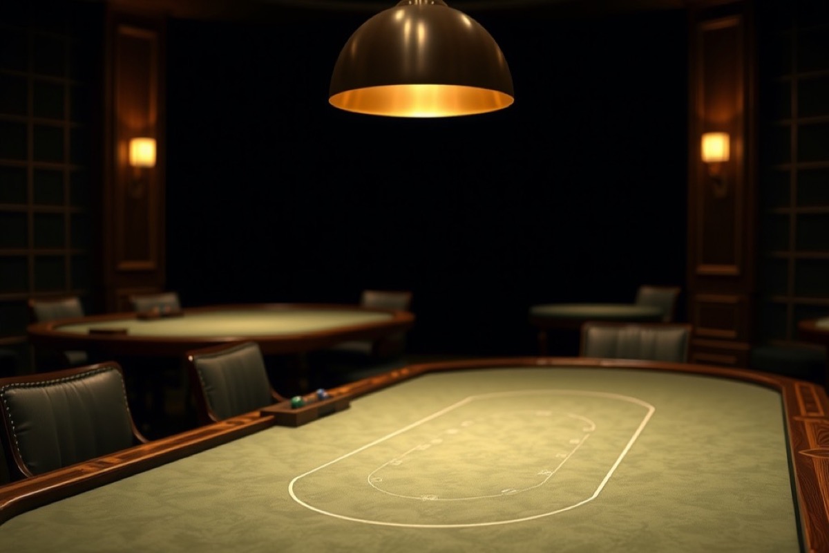 Atmospheric photograph of a dim gaming hall